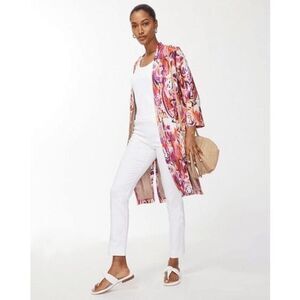 NWT Chicos 40th anniv duster pink paisley +shirt top Sz M